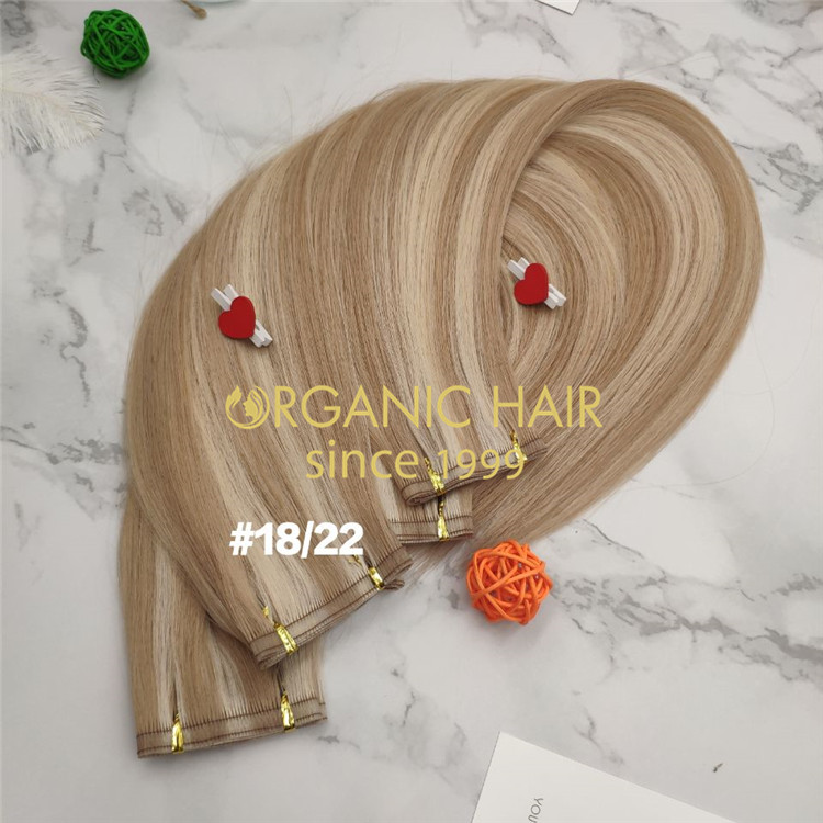 Human full cuticle flat wefts customized color X227